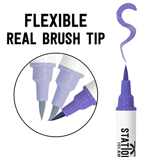 Stationery Island Winter Colours Brush Pens Pack of 6