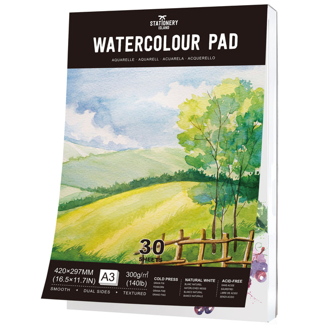 Watercolour Paper - 300gsm — A3 - 30 Sheets
