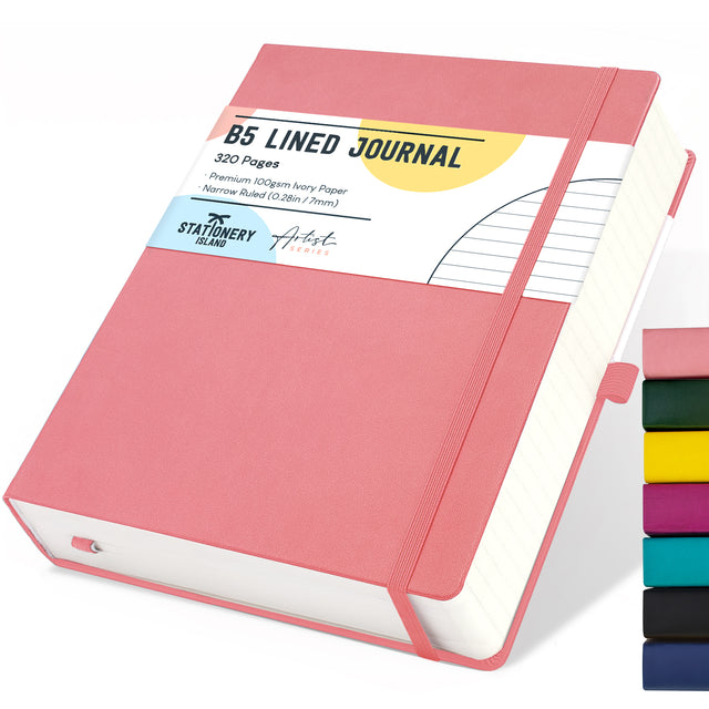 B5 Lined Journal - 100gsm, 320 Pages — Blossom Pink
