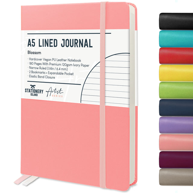 A5 Lined Journal - 120gsm, 180 Pages — Blossom Pink
