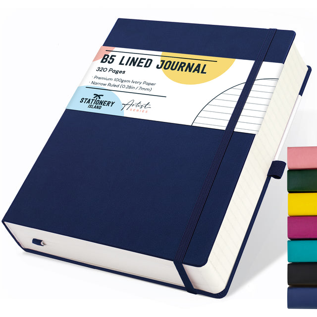 B5 Lined Journal - 100gsm, 320 Pages — Blueberry Blue
