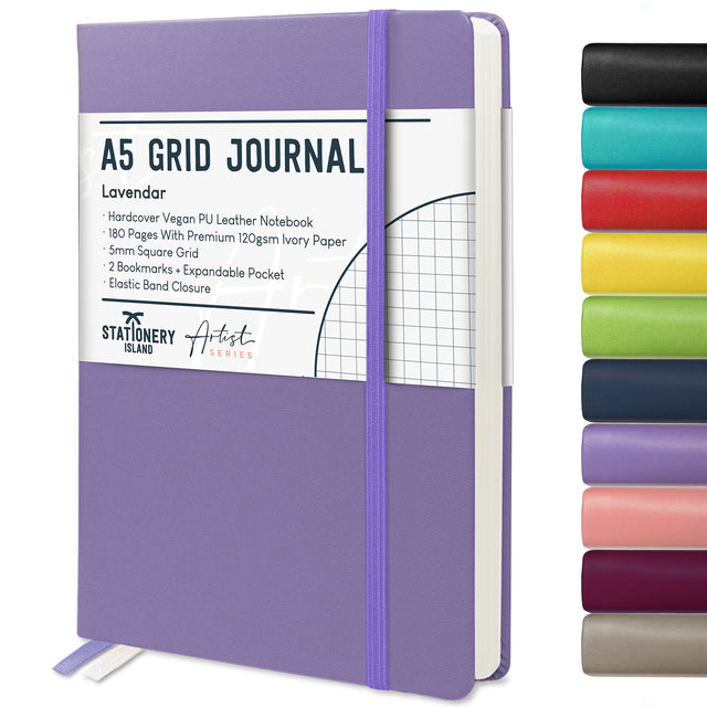 A5 Grid Journal - 120gsm, 180 Pages — Lavender