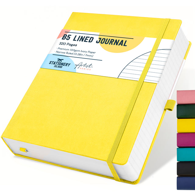B5 Lined Journal - 100gsm, 320 Pages — Lemon Yellow