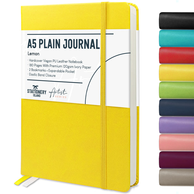 A5 Plain Journal - 120gsm, 180 Pages — Lemon Yellow