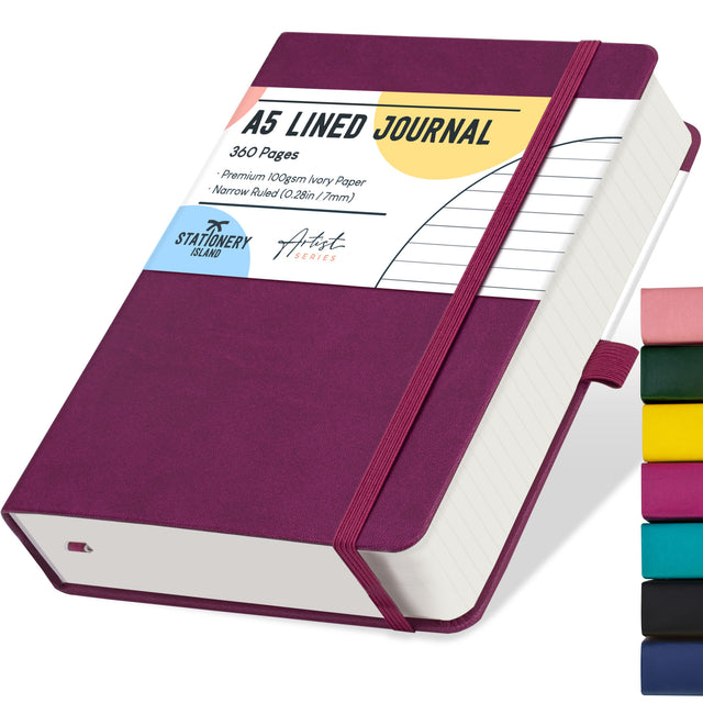 A5 Lined Journal - 100gsm, 360 Pages — Berry