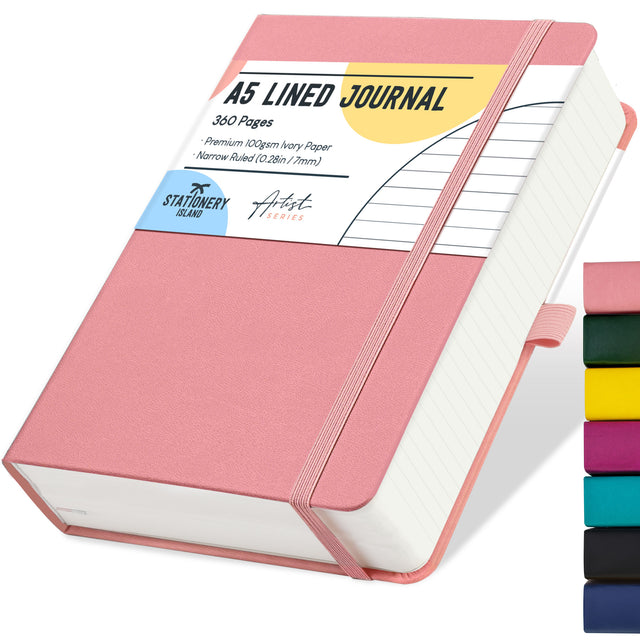 A5 Lined Journal - 100gsm, 360 Pages — Blossom Pink