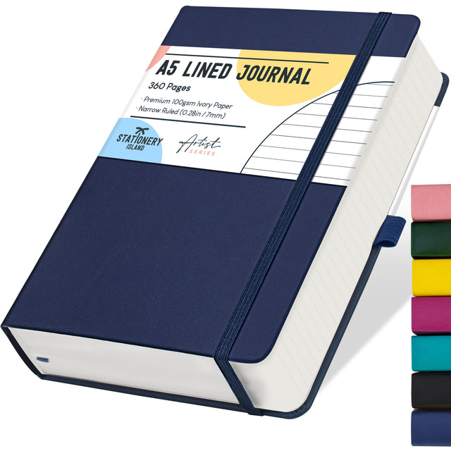 A5 Lined Journal - 100gsm, 360 Pages — Blueberry Blue