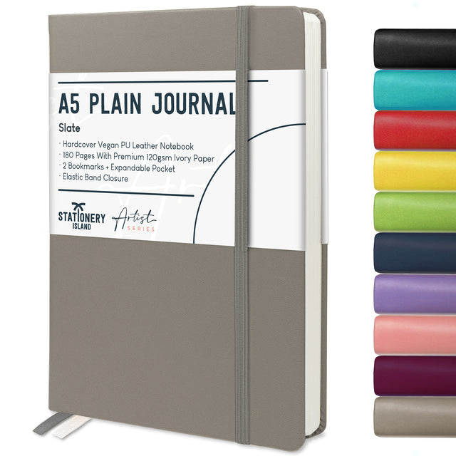 A5 Plain Journal - 120gsm, 180 Pages — Slate Grey