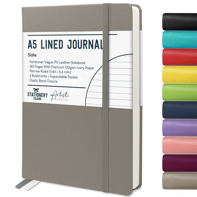 A5 Lined Journal - 120gsm, 180 Pages — Slate Grey