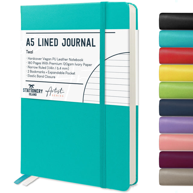A5 Lined Journal - 120gsm, 180 Pages — Teal