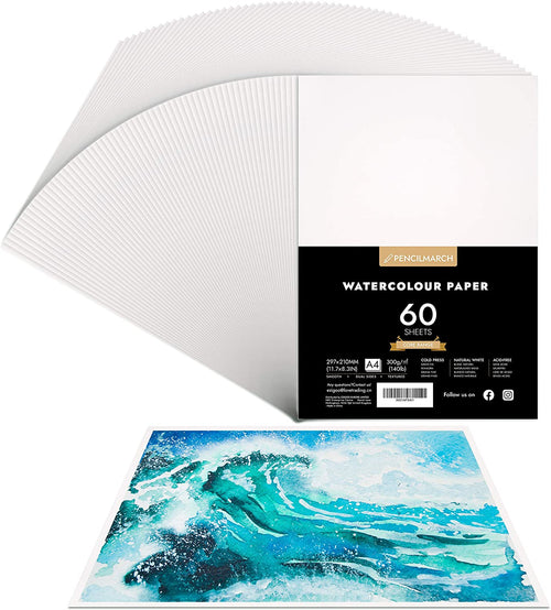 A4 watercolour paper with 60 sheets that are 300 gsm - Stationery Island