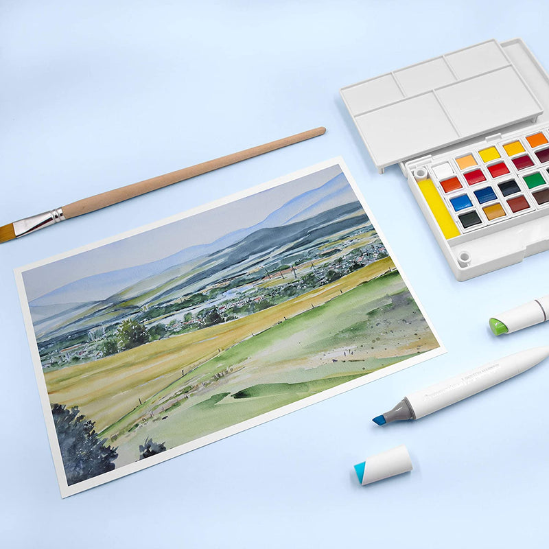 A scenic picture painted on the A4 watercolour paper with 60 sheets that are 300 gsm - Stationery Island 