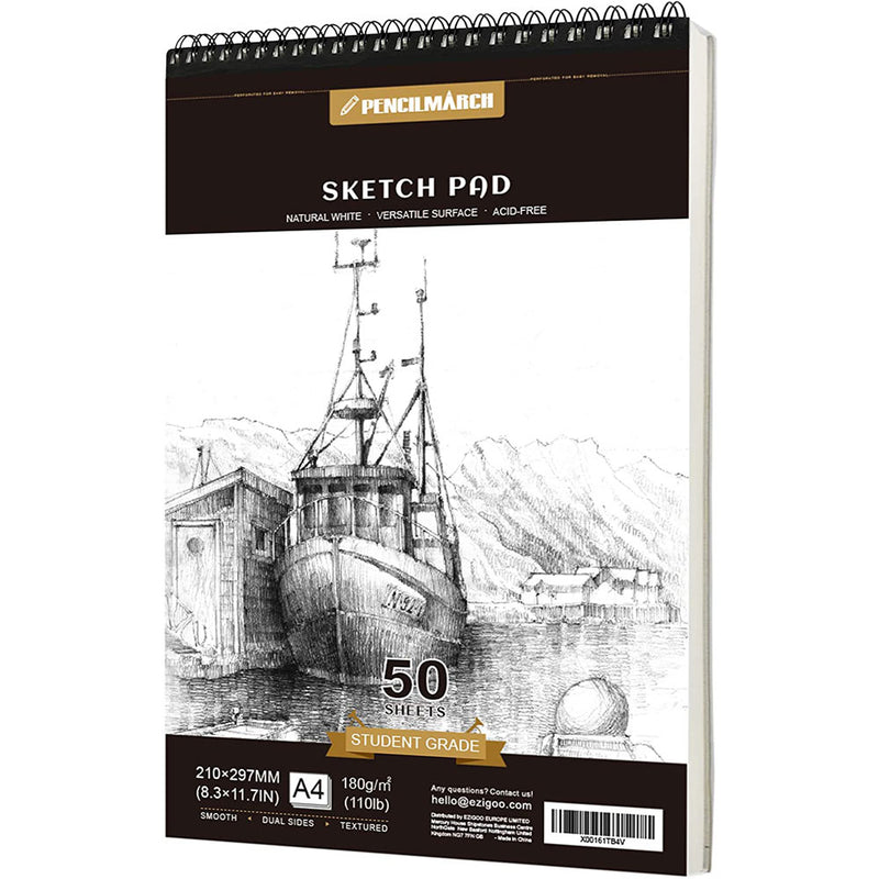 A4 Pencilmarch Spiral Bound Sketchbook - 50 Pages