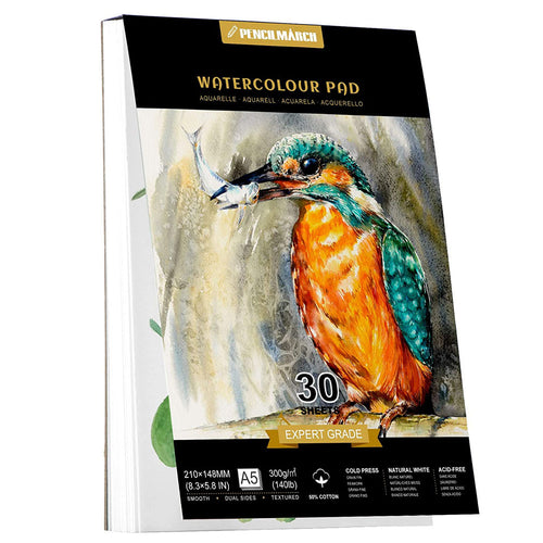 An A5 Pencilmarch artist watercolour paper pad with 300 gsm paper and 30 pages - Stationery Island