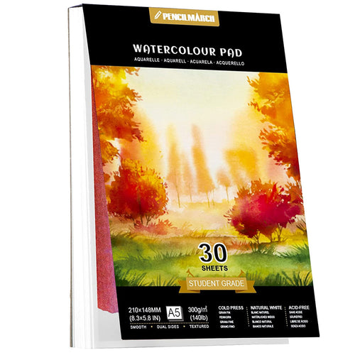 An A5 Pencilmarch student watercolour paper pad with 300 gsm paper and 30 pages - Stationery Island
