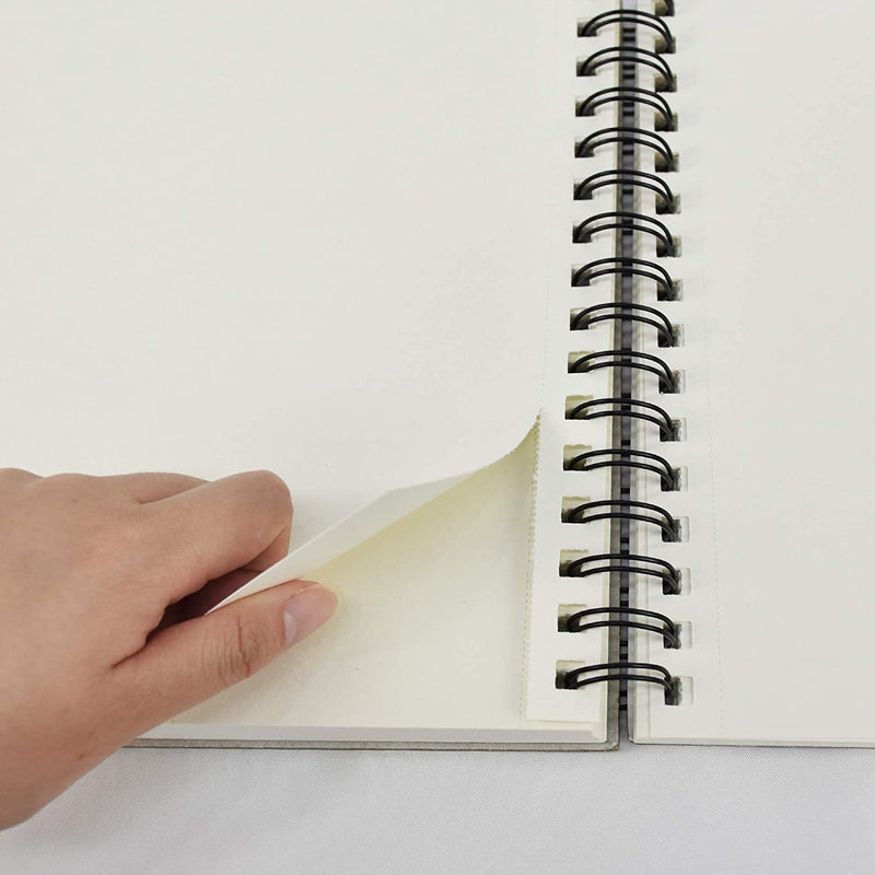 A person ripping a page out of the A3 Pencilmarch spiral bound sketchbook that has 50 pages - Stationery Island