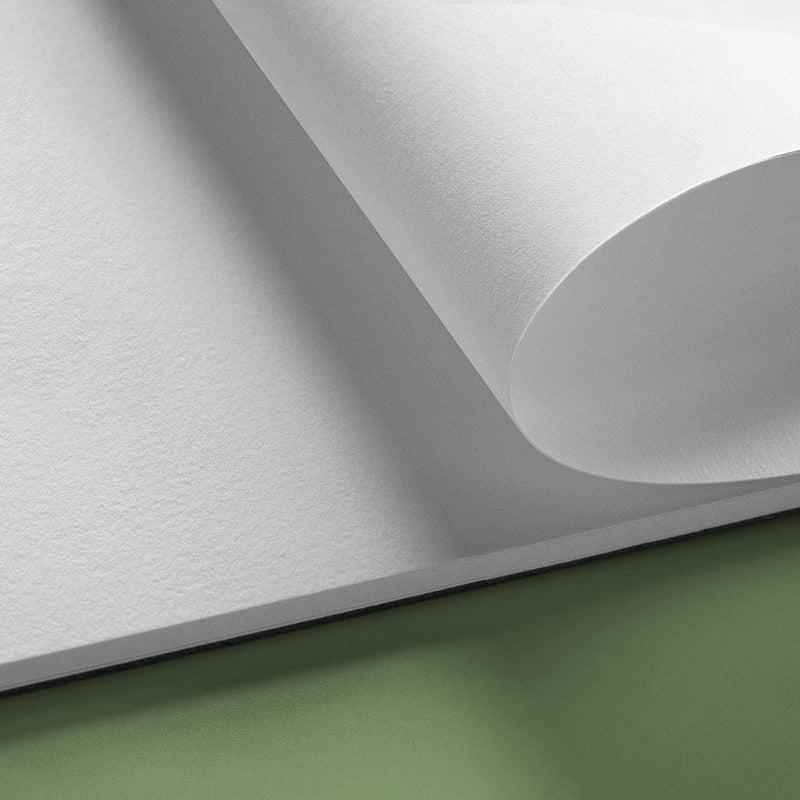 Paper being rolled over in the A5 Pencilmarch watercolour paper pad with 230 gsm paper and 30 pages - Stationery Island