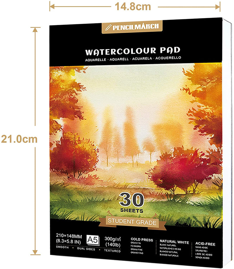 A5 Pencilmarch Student Watercolour Paper - 300gsm - 30 Pages - Pack of 2