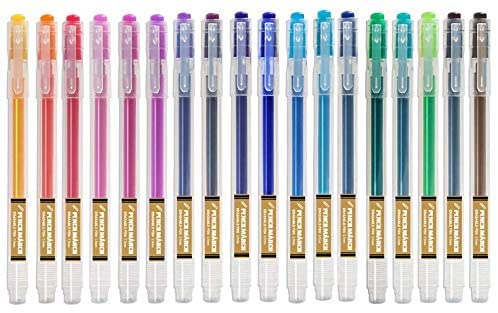A pack of 18 assorted colours of the 0.7mm erasable pens - Stationery Island