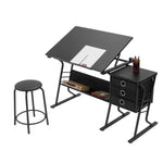 Oxna drafting table with a stool and storage draw. - Stationery Island