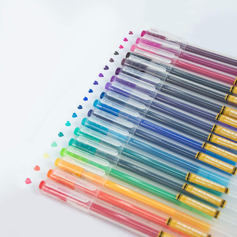 18 assorted colours of the 0.7mm erasable pens - Stationery Island 