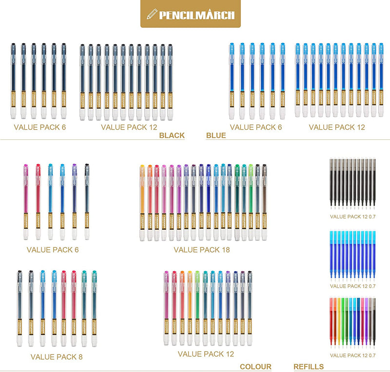 Different colours and pack amounts of erasable pens - Stationery Island