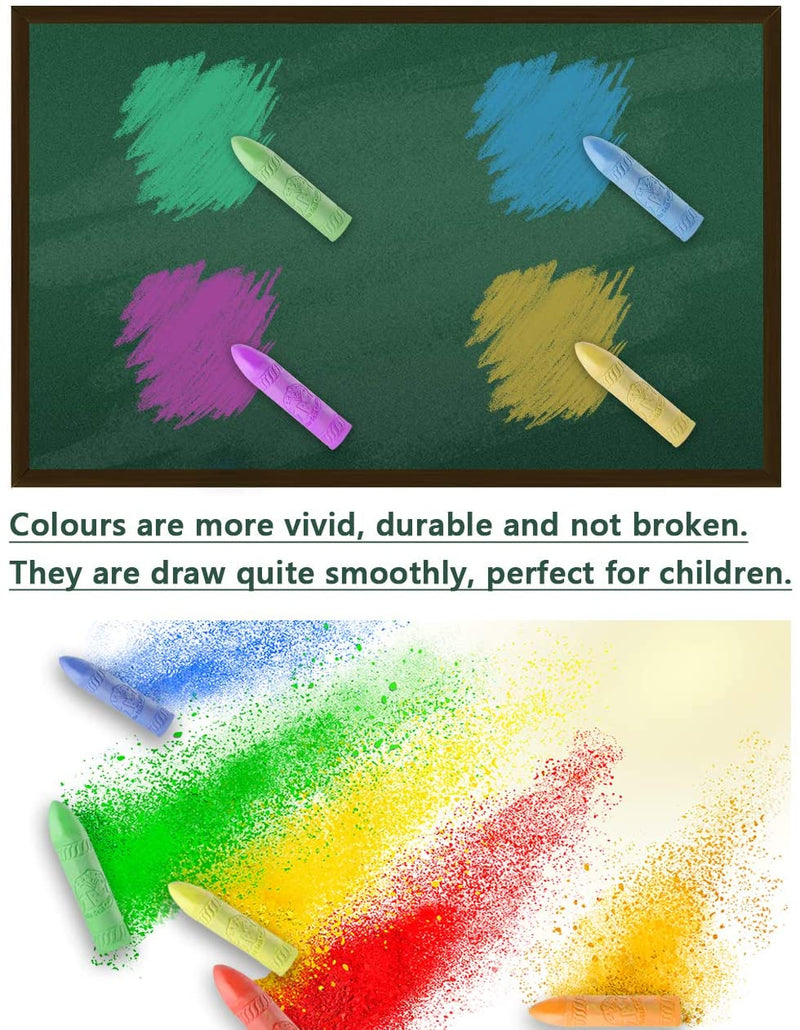 The colours of the TBC washable sidewalk chalk set of 24 are more vivid, durable and not easily broken - Stationery Island