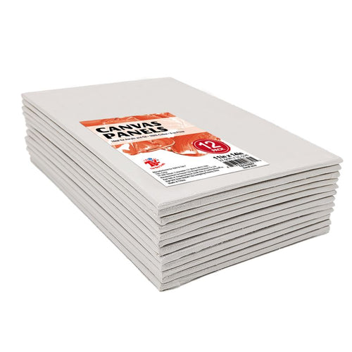 TBC 11" x 14" white canvas panels in a pack of 12 - Stationery Island