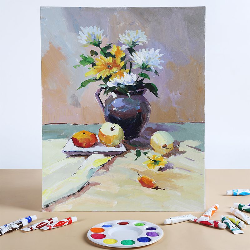 A picture painted on a TBC 8" x 10" white canvas panel that comes in a pack of 12 - Stationery Island