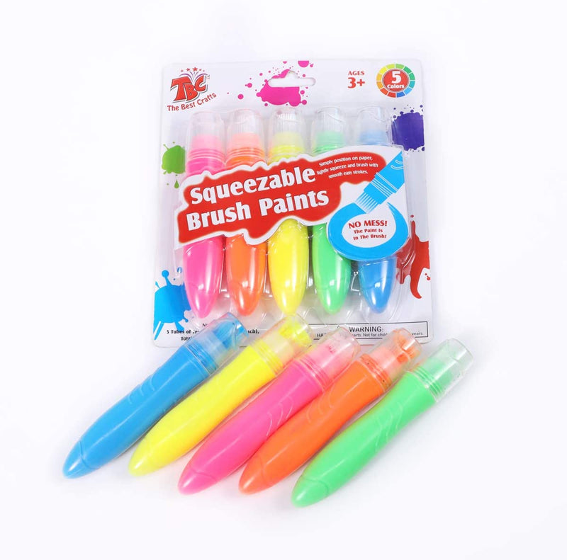 TBC Tempera washable kids paint set with 5 colours included - Stationery Island