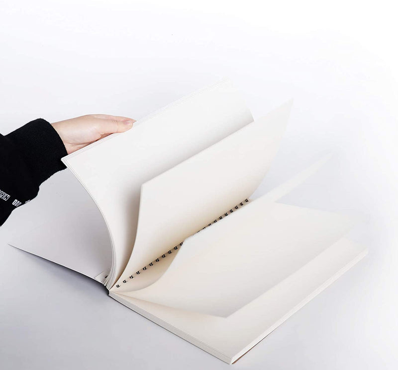 A person flicking through the TBC sketch book that has 100 sheets, which are 5.5 x 8.5" - Stationery Island