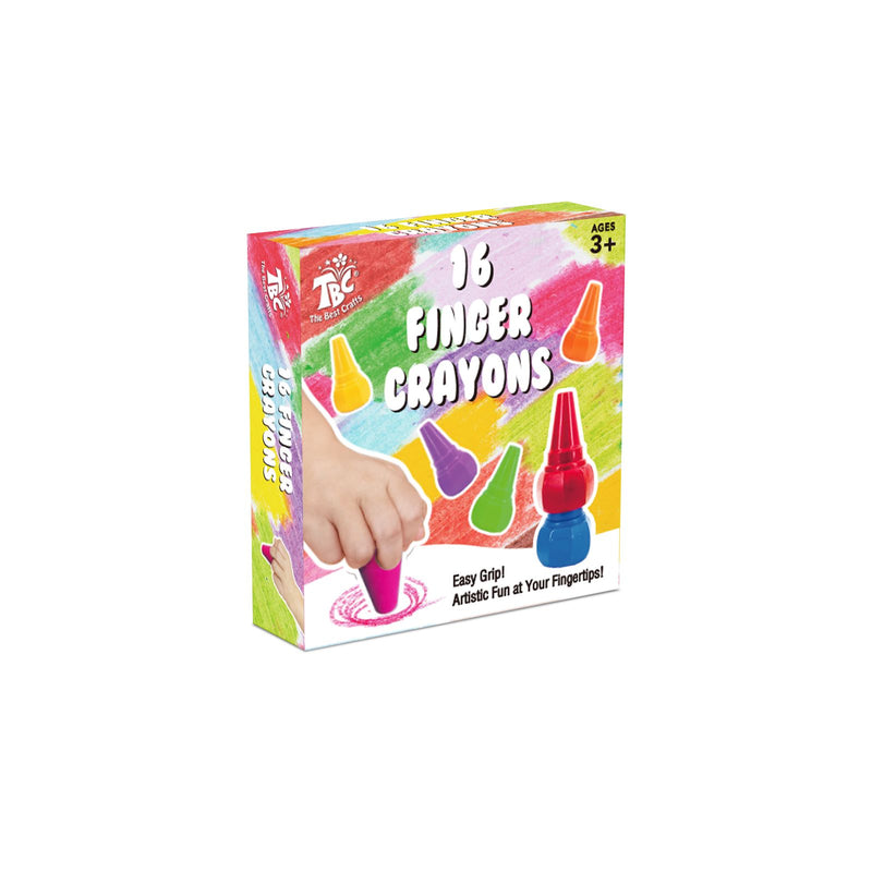 16 pieces of TBC finger crayons inside a box - Stationery Island