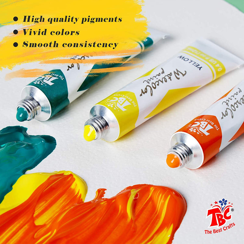 The TBC watercolour paints with 24 colours have high quality pigments, vivid colours and a smooth consistency - Stationery Island