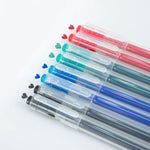 A pack of 8 assorted colours of 0.7mm erasable rollerball pens - Stationery Island