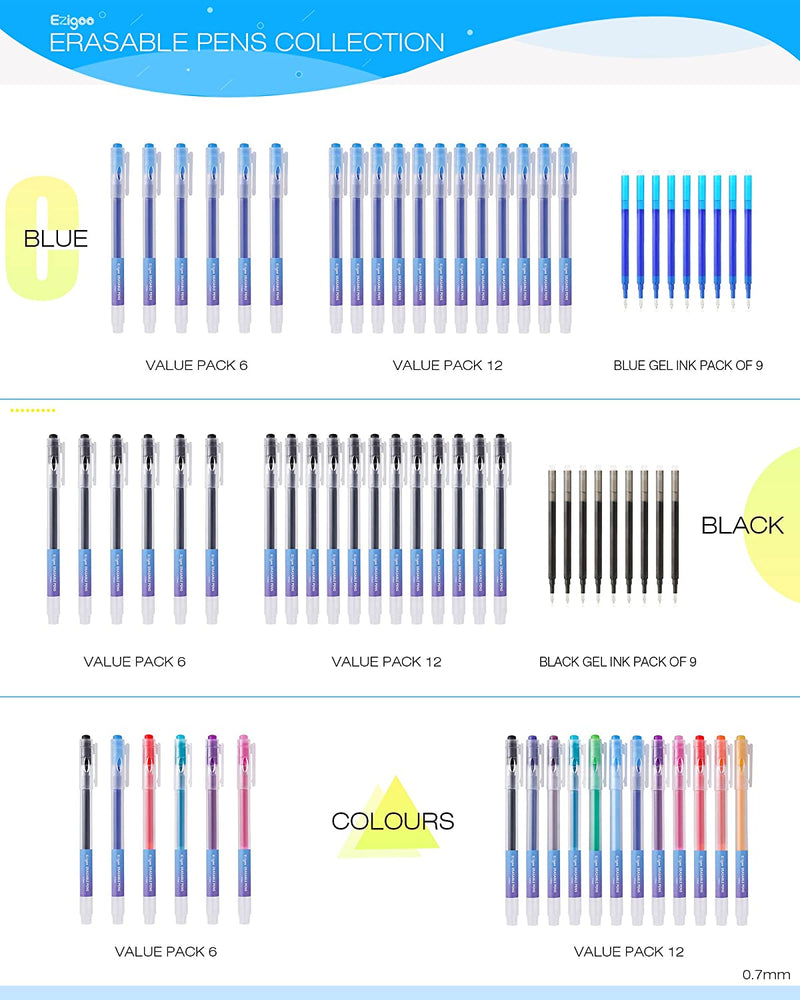 The collection of different colour and amount of erasable pens that are available - Stationery Island 