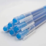 A bunch of blue 0.7mm erasable pens together - Stationery Island