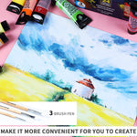 Painting created by using the acrylic paints with the 3 brush pens that are included - Stationery Island