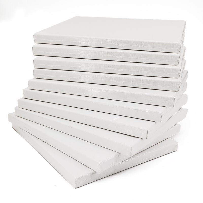 TBC 8" x 10" medium stretched canvases that come in a pack of 10 - Stationery Island
