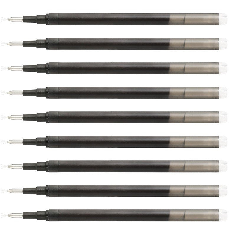 A pack of 9 black Ezigoo erasable pen refills - Stationery Island