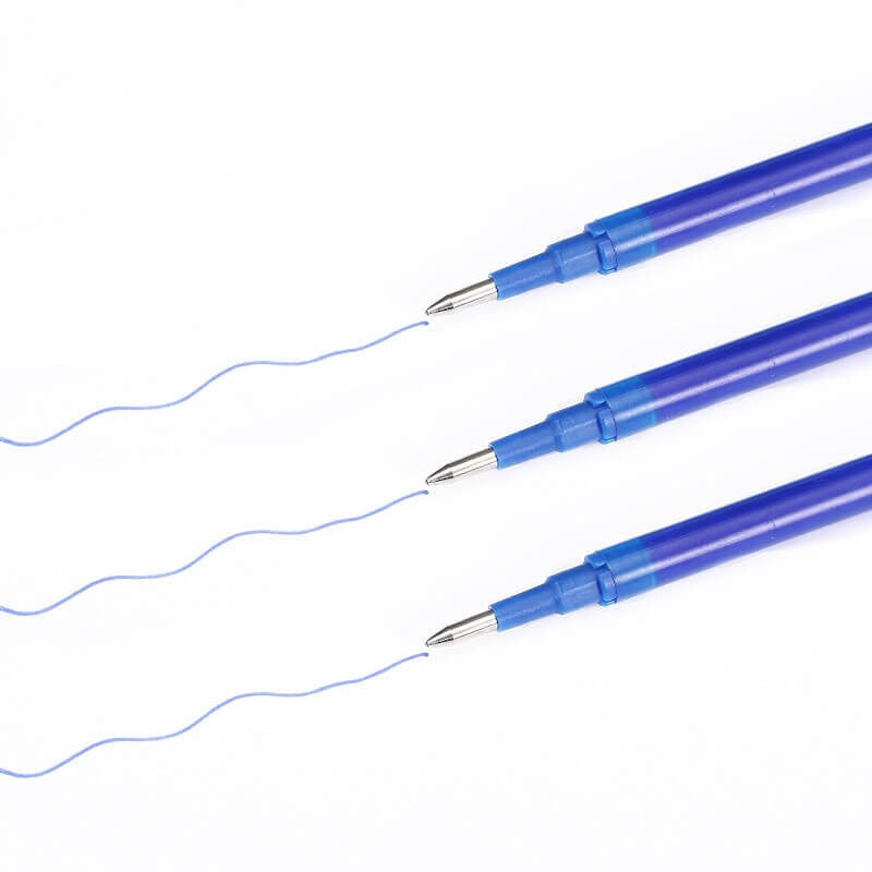 3 wavy lines drawn on paper by using the blue Ezigoo erasable pen refills - Stationery Island 