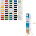 Measurements of the Pencilmarch watercolour paint travel set that has 38 colours and measurements of the aqua brush - Stationery Island