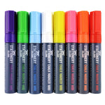A pack of 8 wet wipe W80 chalk pens that have a 8mm block nib - Stationery Island 