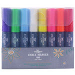 A pack of 8 wet wipe W80 chalk pens that have a 8mm block nib in there packaging - Stationery Island