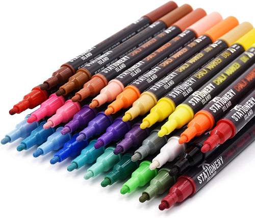 Pack of 30 dry wipe D30 chalk pens that have a 3mm fine nib - Stationery Island