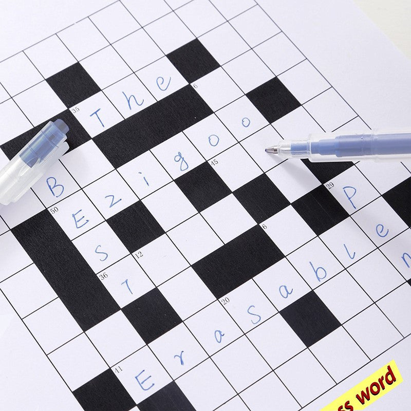 A crossword that says the Ezigoo erasable pens are the best - Stationery Island