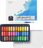 A creative collection watercolour paint set that has 36 colours with an aqua brush and a paint brush - Stationery Island