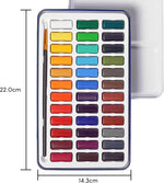 Measurements of the artist series watercolour paint set that has 36 colours, included with 1 aqua brush and 1 paintbrush - Stationery Island