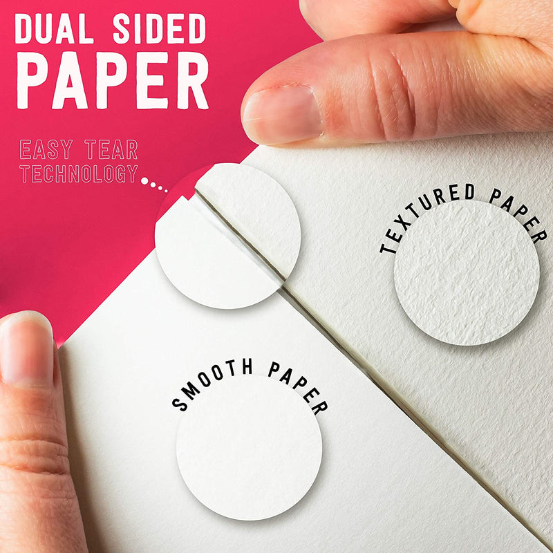 The A3 student grade watercolour paper pad with 300gsm paper and 20 pages has dual sided paper which means smooth on one side and textures on the other and can be torn easily - Stationery Island