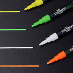 Dry wipe D30 chalk pens with a 3mm fine nib used to draw lines on a black background - Stationery Island