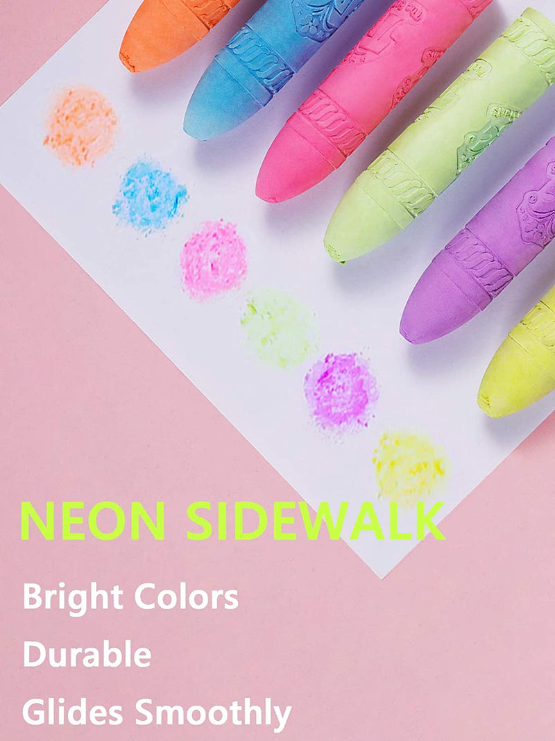 TBC washable sidewalk neon glitter chalks are durable, they glide smoothly and the colours are bright - Stationery Island 